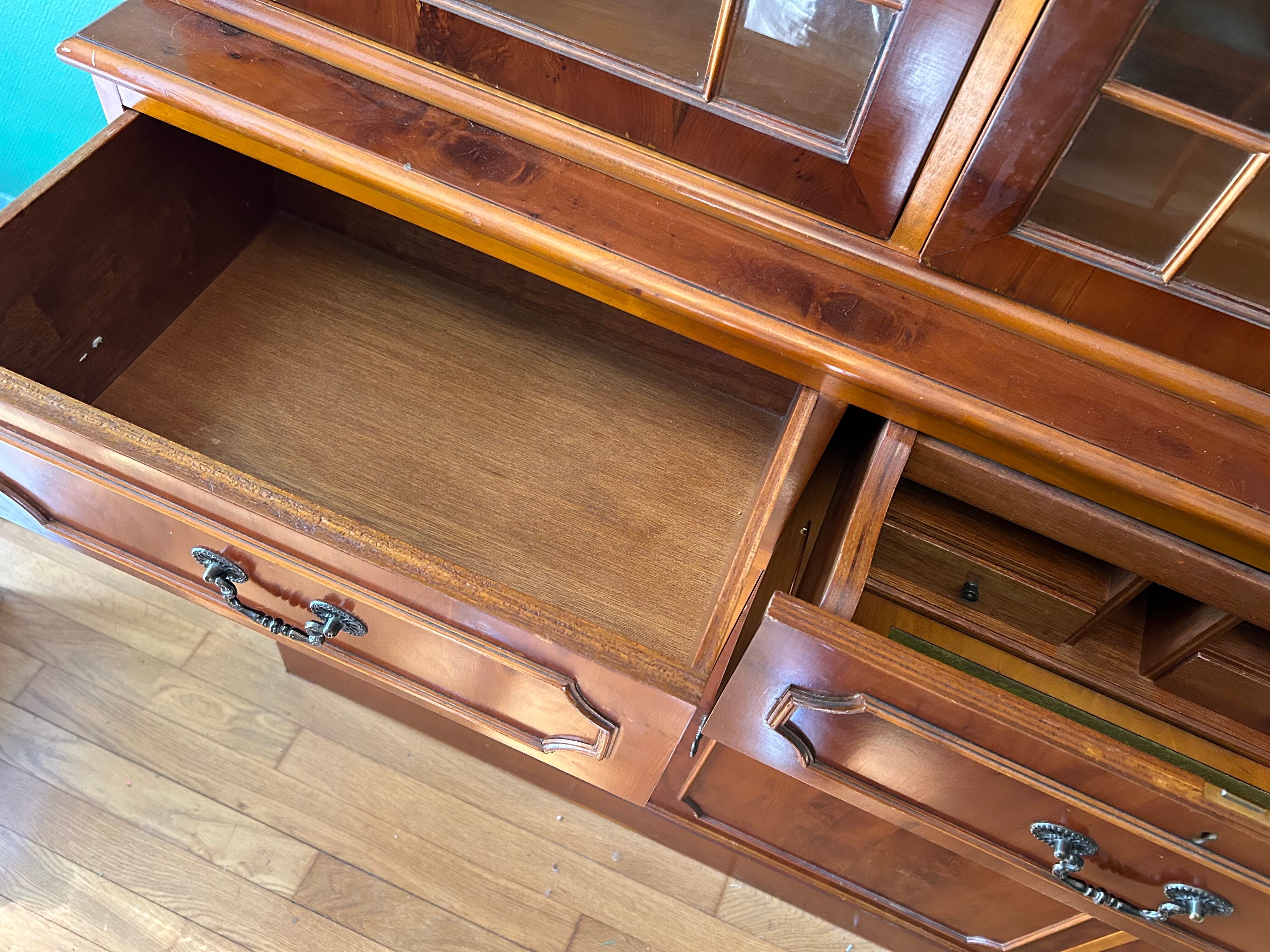 Large glazed bookcase classic English style mahogany