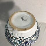 Former openwork vase painted glazed ceramics decoration vintage