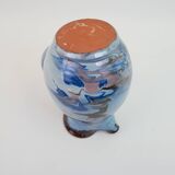 Large blue pitcher with abstract pattern