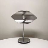 Table lamp, stainless steel and chrome metal, Reggiani, 1970