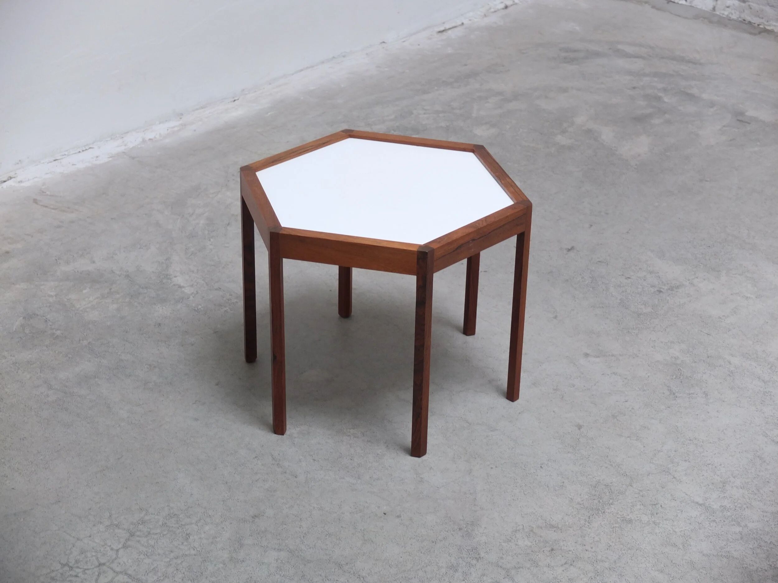 Rosewood 'Hexagon' side table by Hans Christian Andersen, 1960s