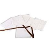 12 Serviettes de tables anciennes Damas à décor fleuri et géométrique monogramme SL. Linge de Table french antique