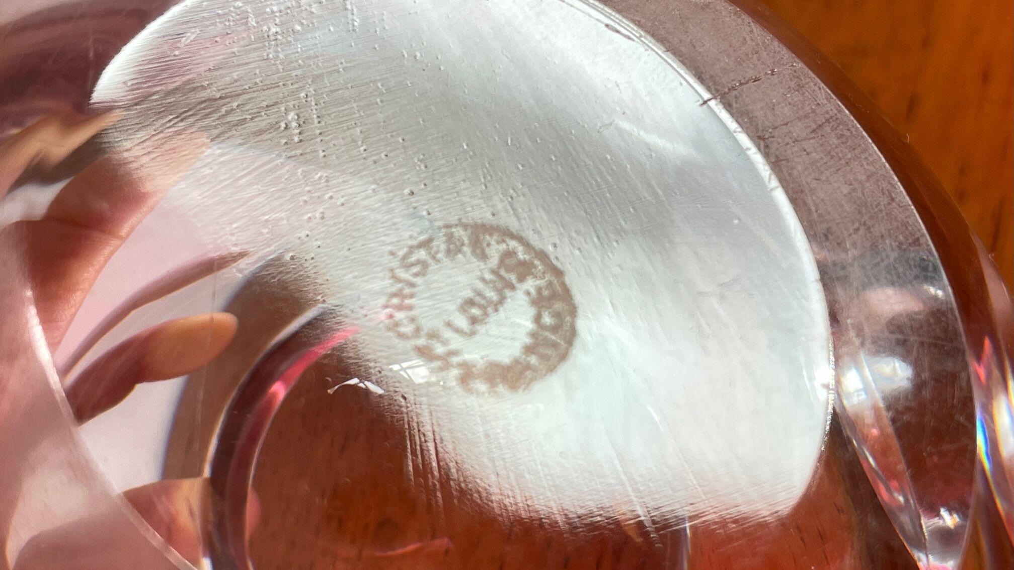 St Louis crystal pocket-empty ashtray, France