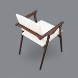 Vintage chaise longues with wooden armrests, 1950s, set of 2