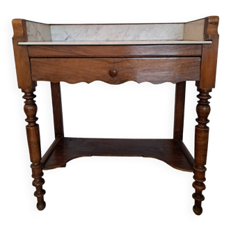 Louis Philippe style dressing table in walnut and marble