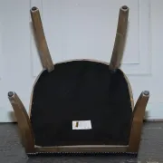 Vintage Office or Dining Chair in Navy Blue Velvet with Halo Studs