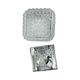 Vintage square Limburg flush-mount light, model A670, 1970s, ice glass.