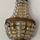 Pair of hot air balloon wall lamps with crystal and brass grapevines