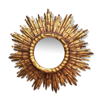 Mirror sun carved wood gilded period early 20th century