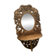Carved mirror with integrated shelf