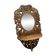 Carved mirror with integrated shelf