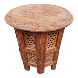 Folding wooden side table