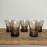 5 small smoked glasses