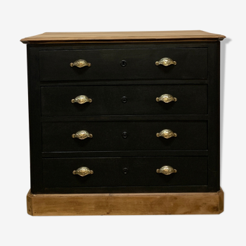 Commode 4 tiroirs noir 1940