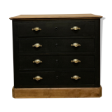 Chest of drawers 4 black drawers 1940