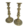 Pair of torches torches bronze bronze patinated Louis XVI style of the 19th century