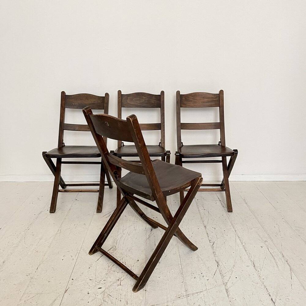 Art Deco Folding Chairs, 1930, Set of 4