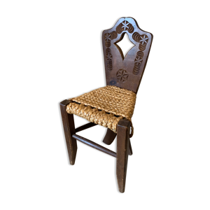 chaise paillée bois - ancien