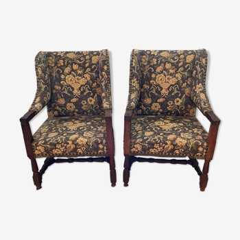 Pair of tapestry armchairs