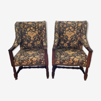 Paire de fauteuils en tapisserie