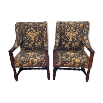 Pair of tapestry armchairs