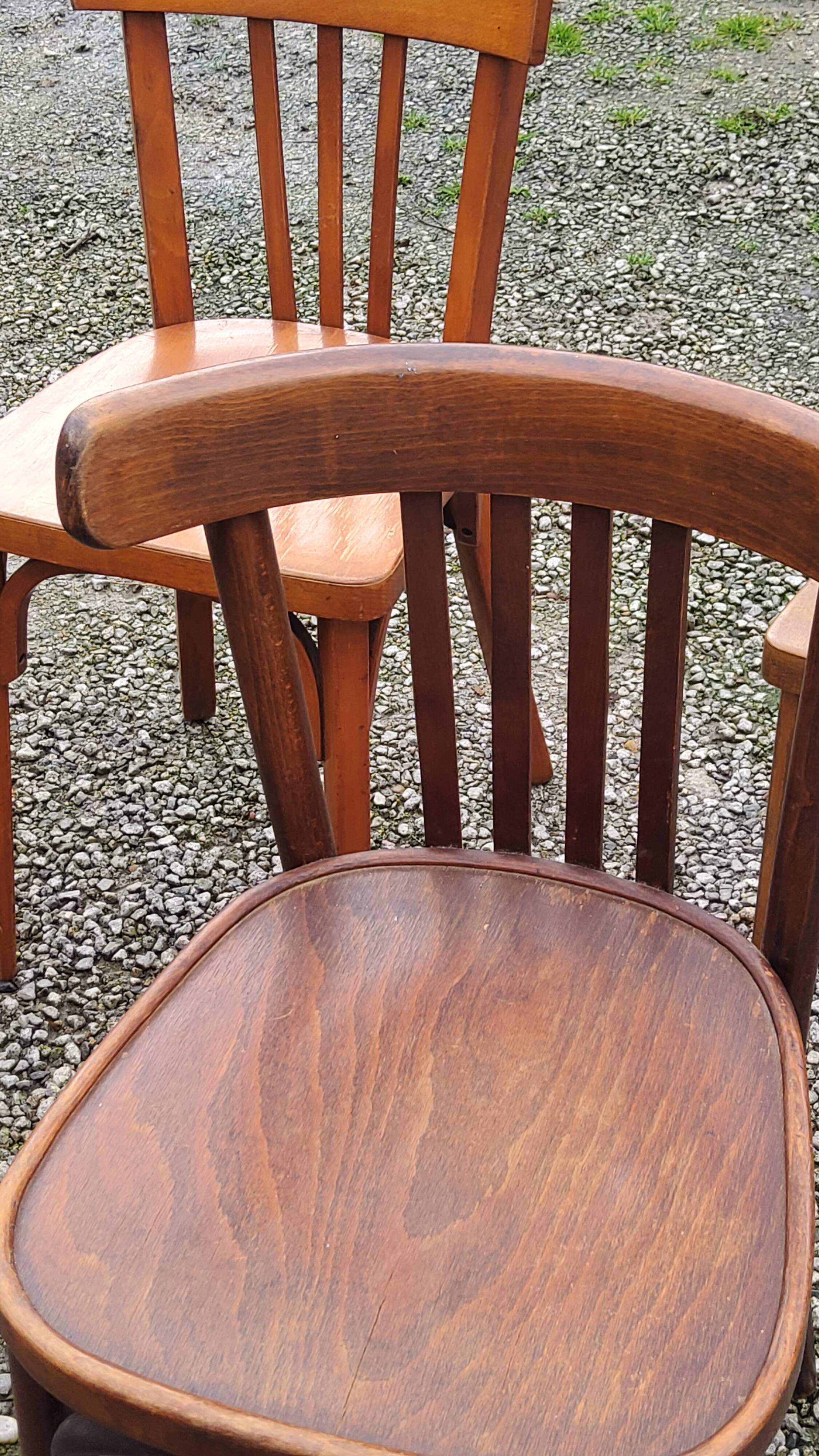 Set of 6 old bistro chairs Baumann and others