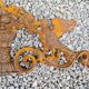 Cast iron pediment with birds