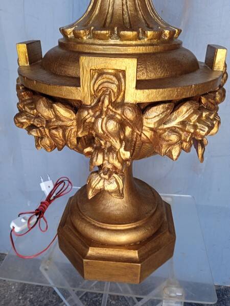 90cm lamp carved gilded wood Louis XVI style