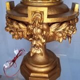 Lampe 90cm bois sculpté doré style Louis XVI