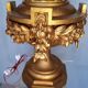 Lampe 90cm bois sculpté doré style Louis XVI