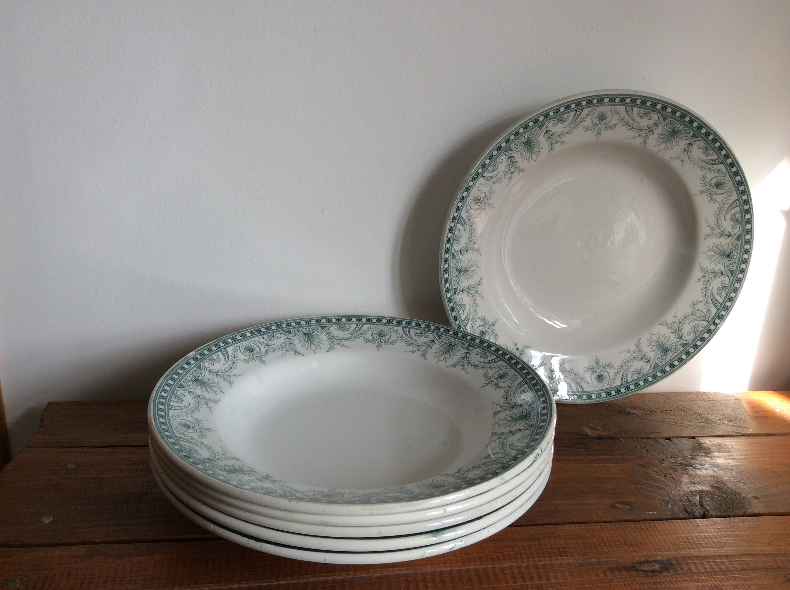 6 Terre de Fer soup plates