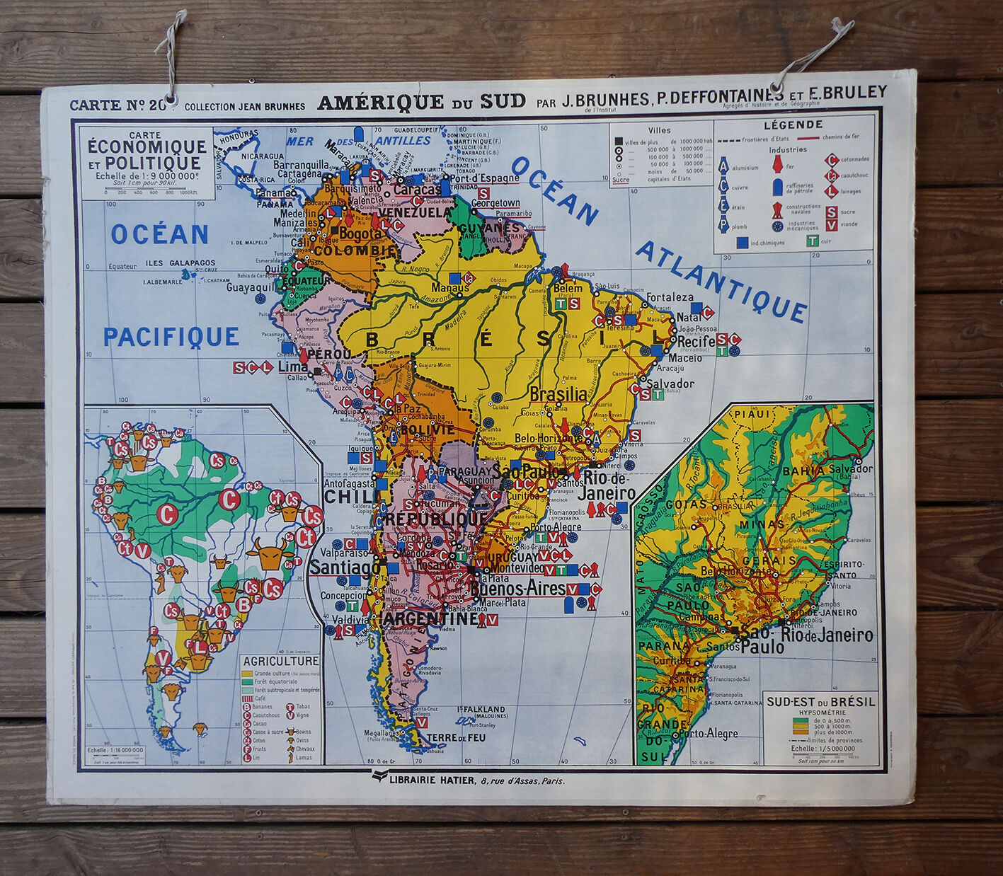 Old school map of South America Hatier no.20