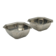 Lot de 2 petits bols octogonaux en métal argenté