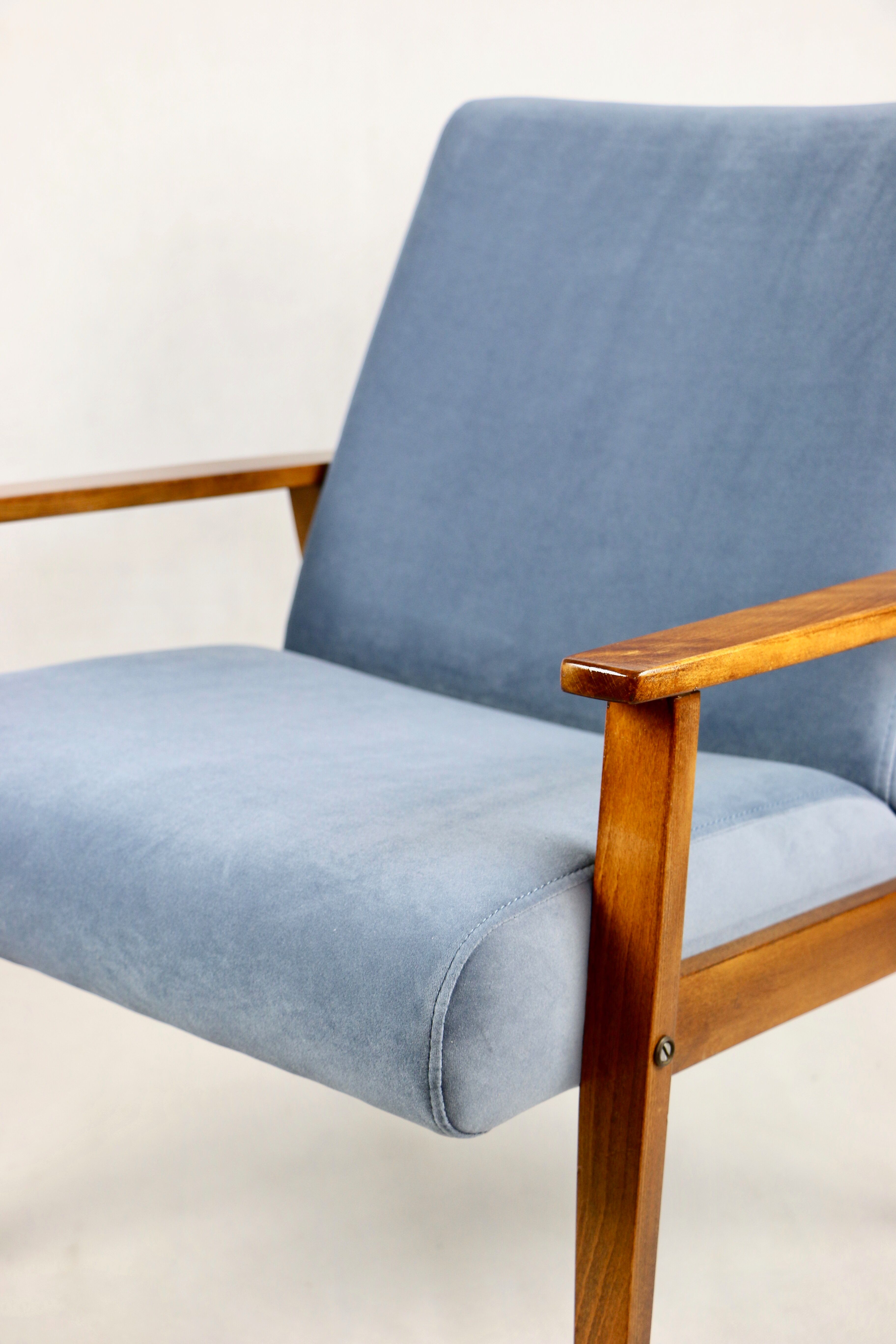 Vintage blue grey jade chair, 1970s