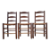 Set of 3 wooden and straw chairs - brutalist look