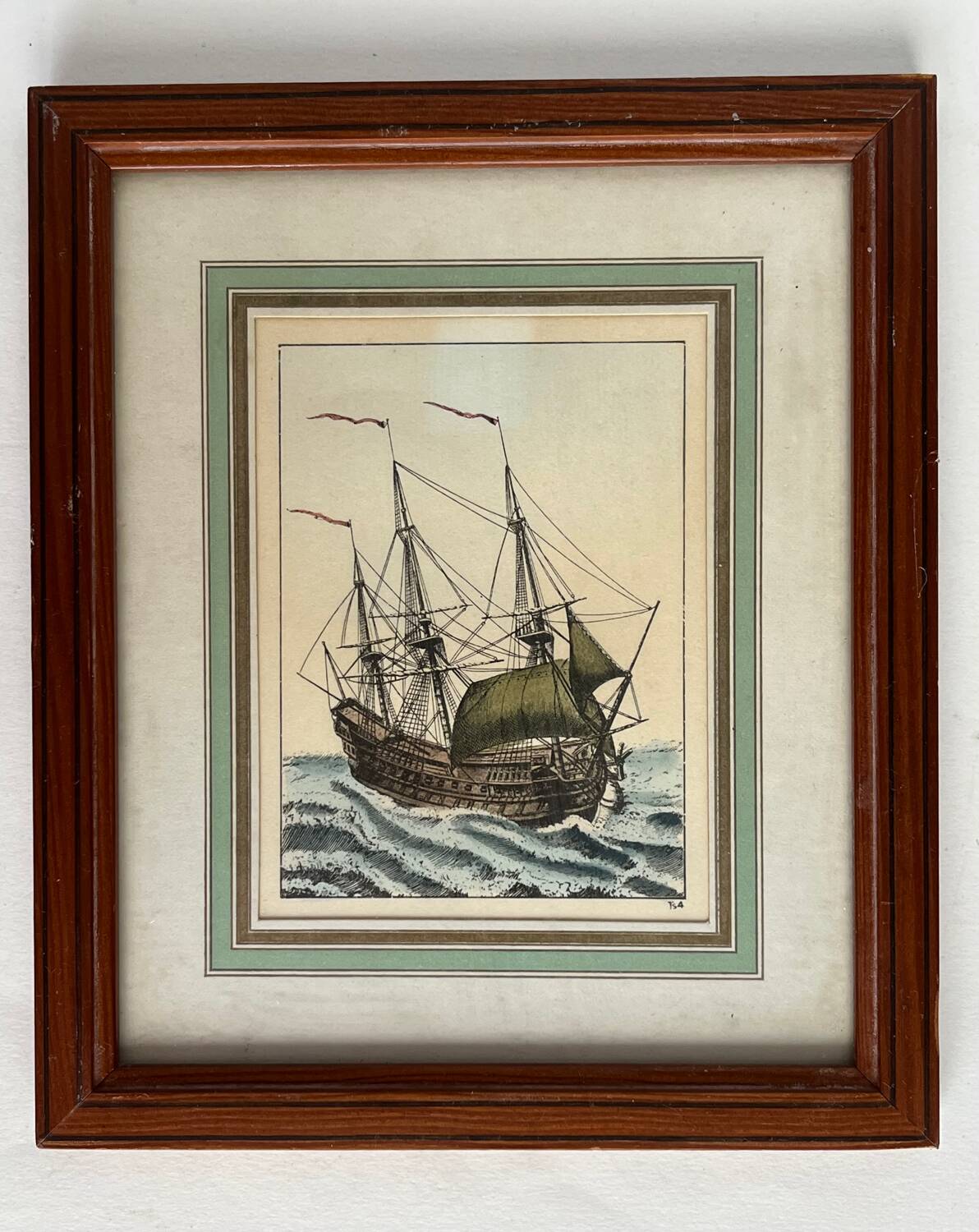 Pair of framed marine engravings