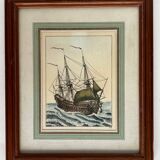 Pair of framed marine engravings