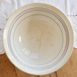 Old earthenware salad bowl Céranord Saint-Amand – Red and blue rim