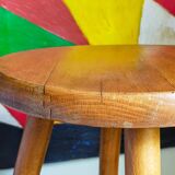 Vintage blond wooden stool