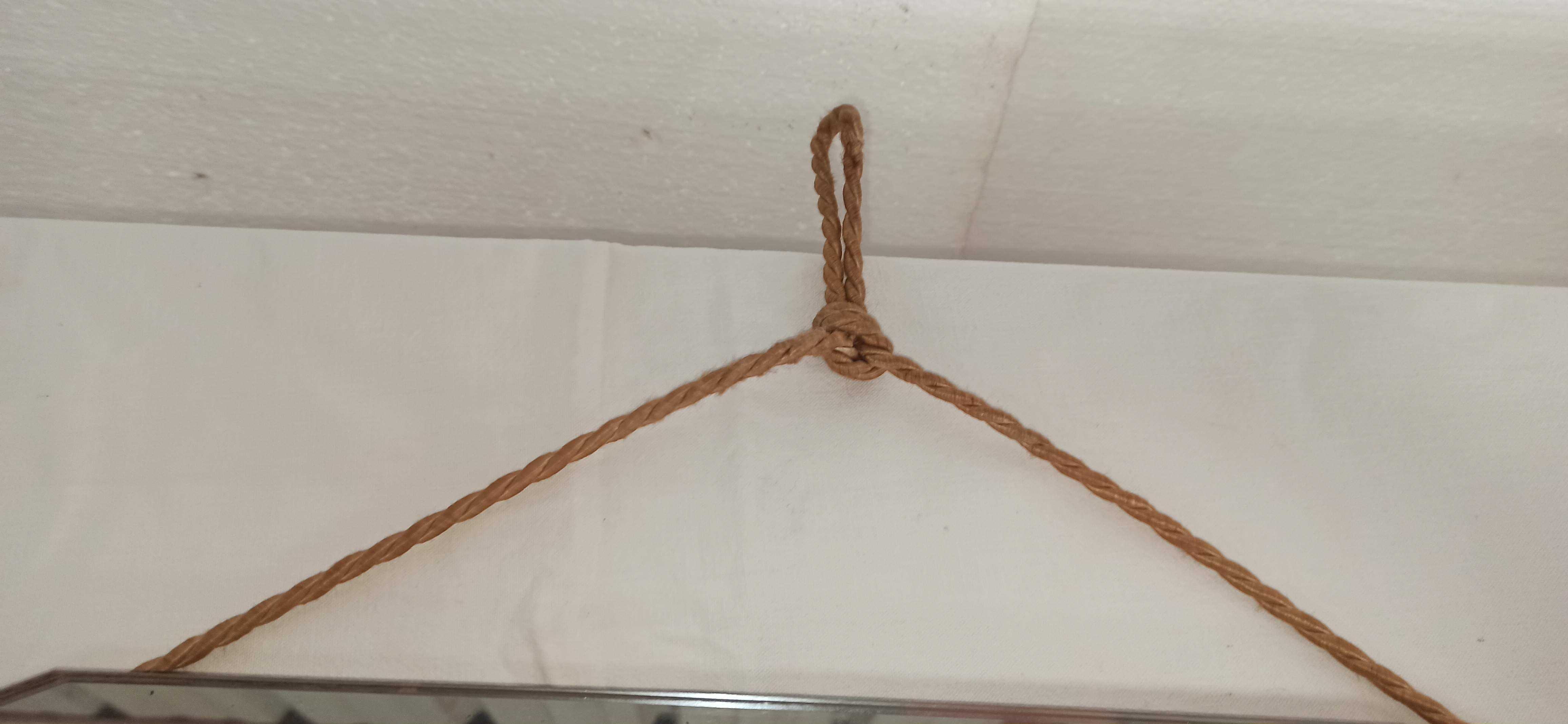 Mirror art deco grey silver pom pom rope