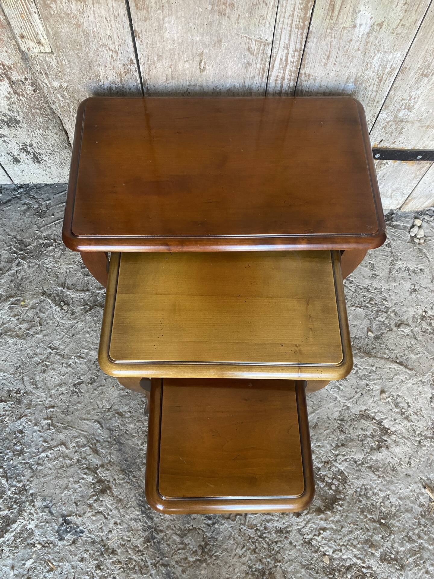 Set of 3 vintage louis xv style nesting tables