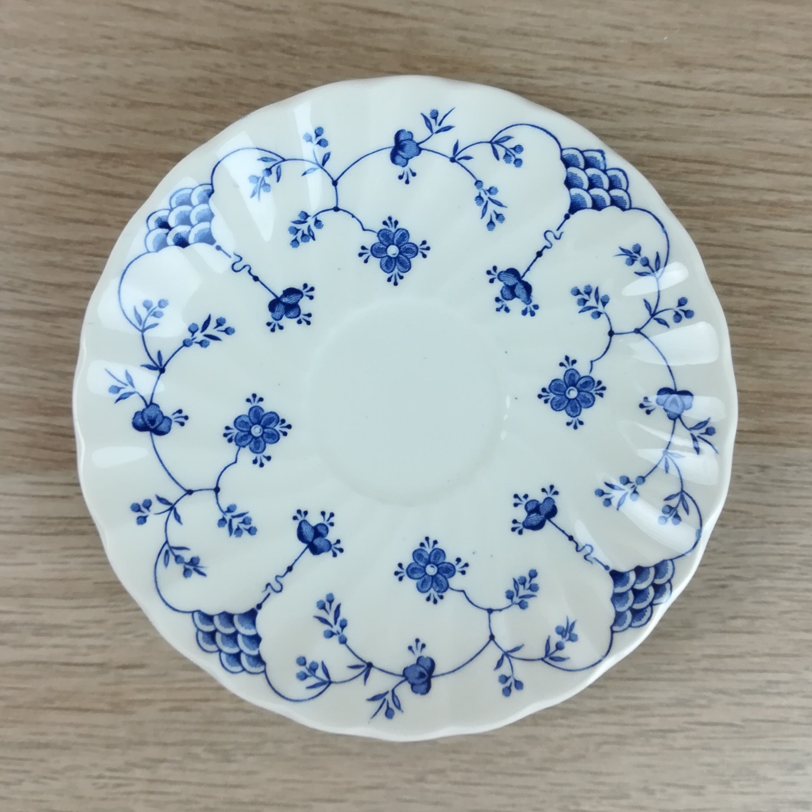 2 cups & saucers faience english