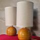 Paire de lampe boule bois chevet style scandinave 30 X 13.
