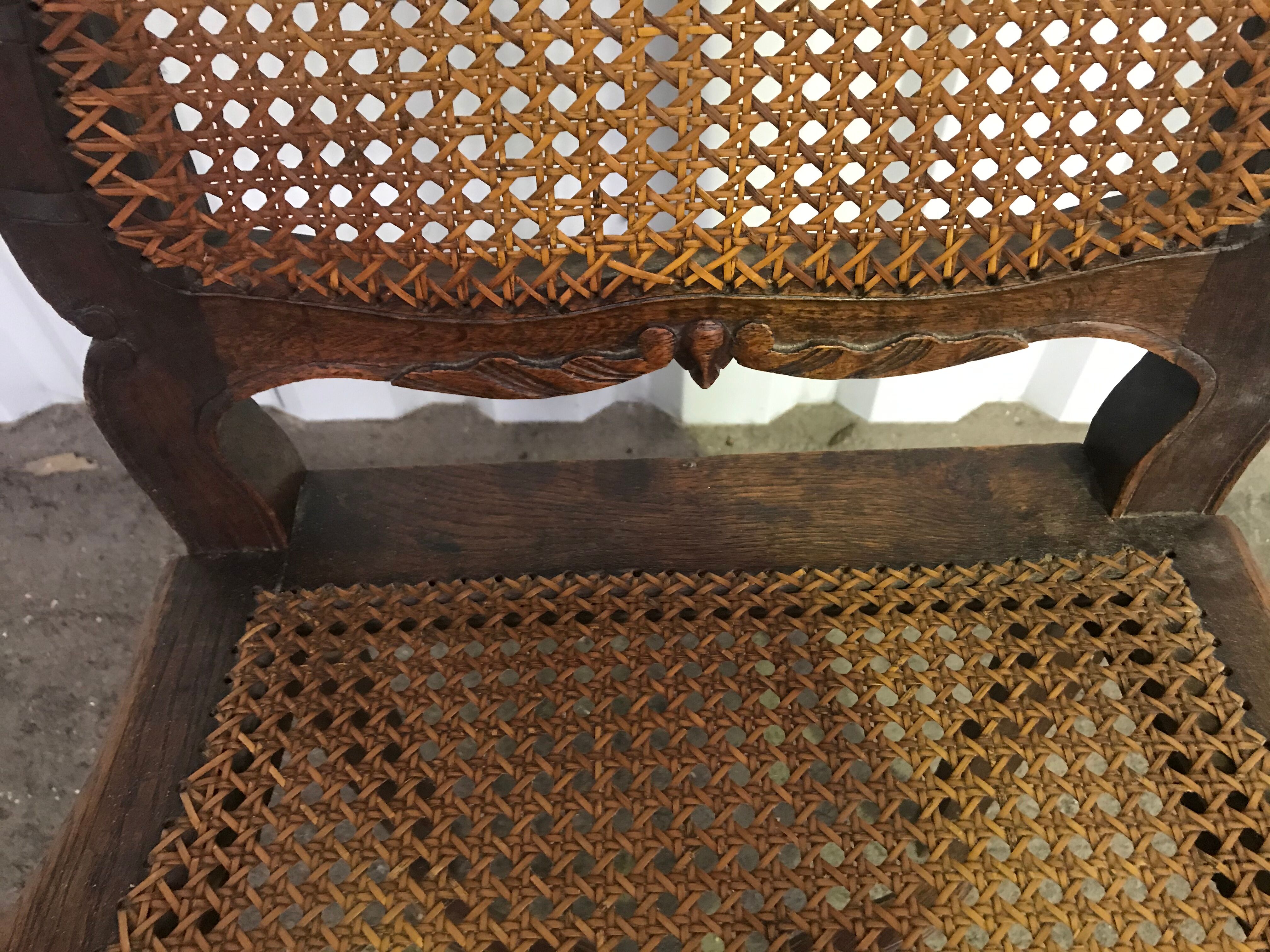 Suite of 6 Louis XV chairs in oak, 19th century