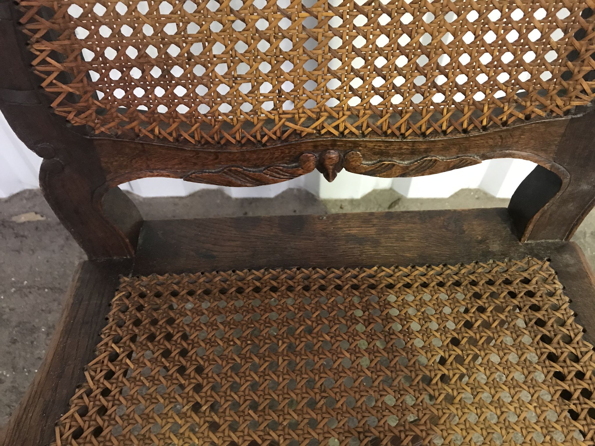 Suite of 6 Louis XV chairs in oak, 19th century