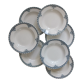 7 ironstone soup plates from Adrianople, Saint Amand and Hamage