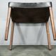 1960s Danish Modern Wood and Black Leather Stool