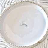 Huge antique Bassano bowl in openwork braided majolica