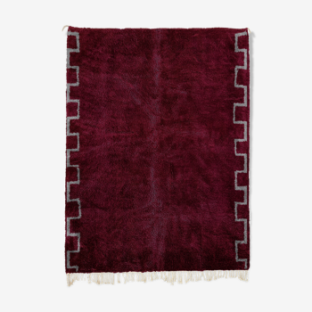 Modern Moroccan carpet dark red