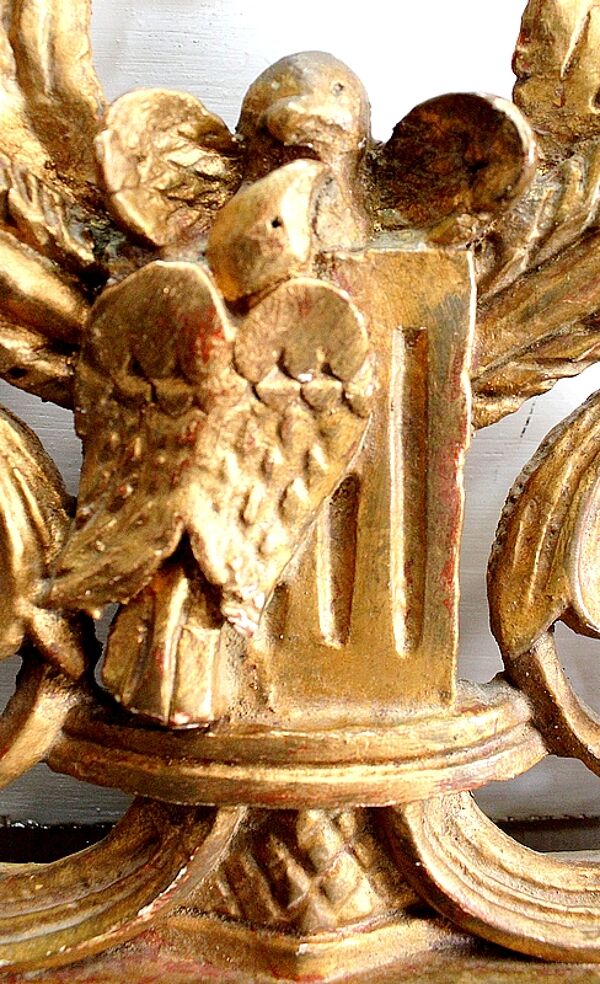 Miroir en bois doré, style Louis XVI – 1ère partie XXe - 60x30cm